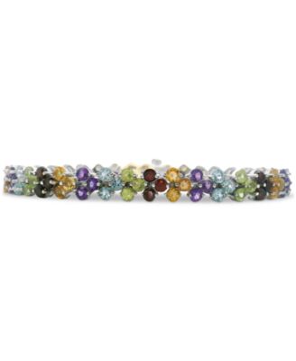 Multi-Gemstone Flex Bracelet (12-1/6 ct. t.w.) in Sterling Silver