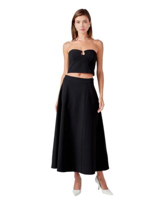 Women's Flare A Line Midi Skirt