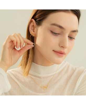 Sterling Silver 18k Gold Plated Colette Chic Ribbon Necklace