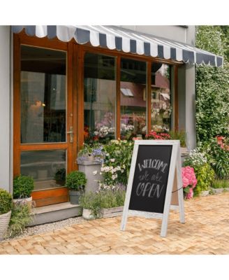 40" x 20" A Frame Chalkboard Sign, Rustic Brown Double-Sided Magnetic Wooden Menu Board for Cafes, Sandwich Shops, Sidewalks, and Weddings