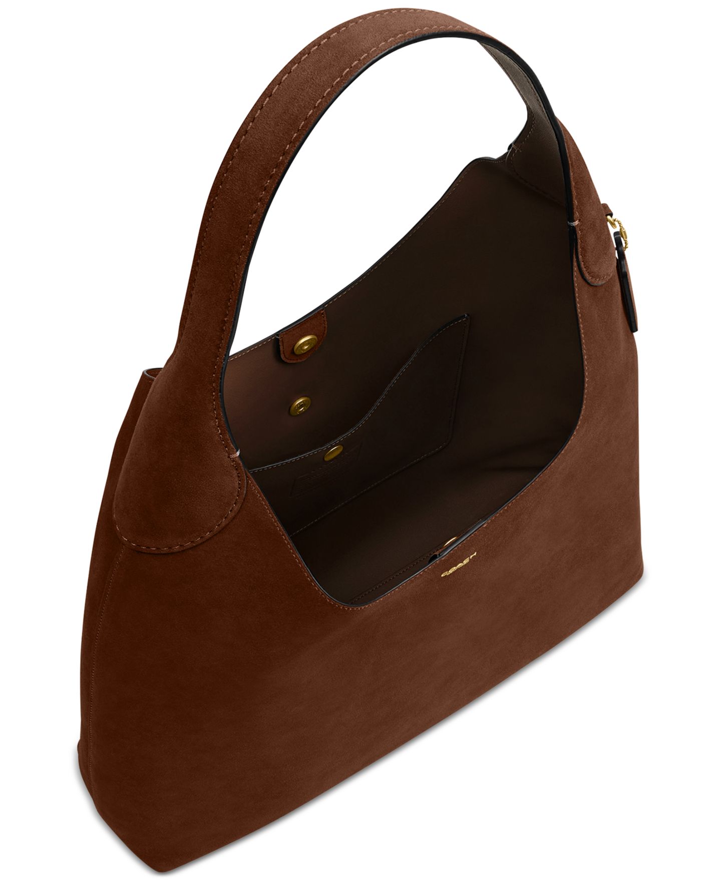 Женская сумка COACH Brooklyn Extra-Large Suede Shoulder 39, цвет: Тёплый коричневый — фото 4