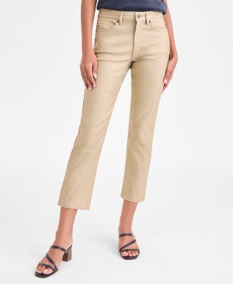 Women's Foiled Straight-Leg Jeans