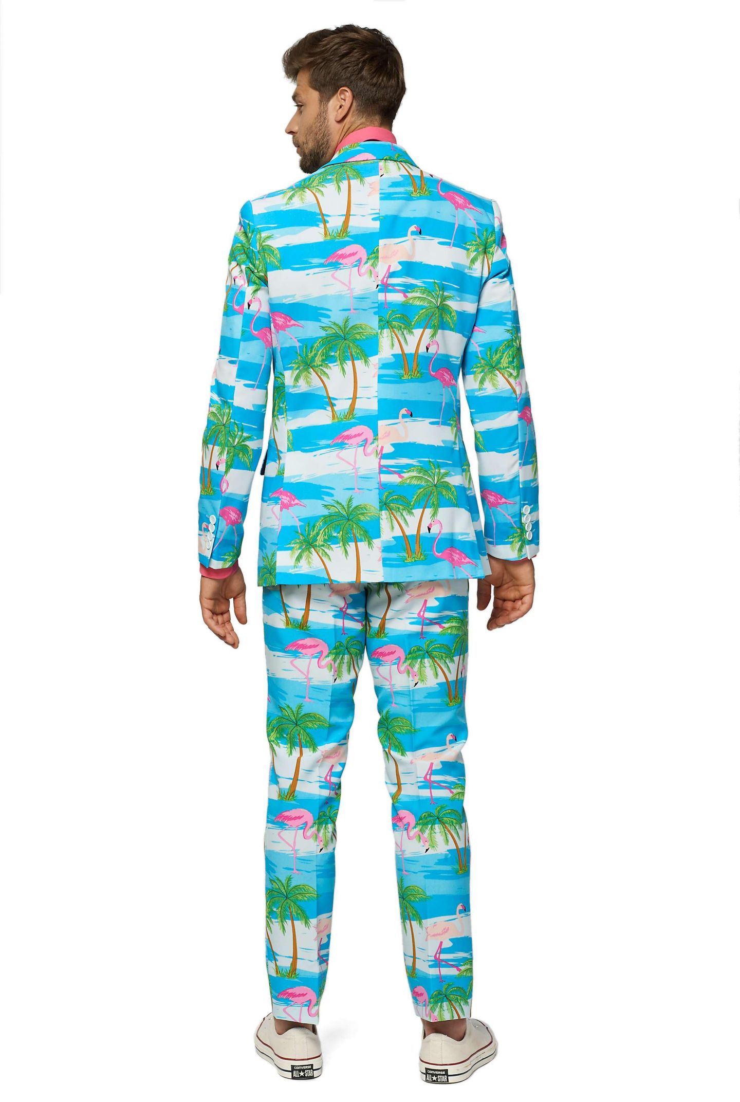 Мужские брюки OppoSuits Flamingo Print Costume - Slim Fit - Includes Matching Blazer Jacket - Pants & Tie - Tropical Party Costumes, цвет: Разноцветный — фото 2