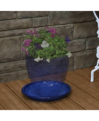 Outdoor/Indoor High-Fired Glazed UV- and Frost-Resistant Ceramic Flower Pot Planter Saucers - 2-Pack