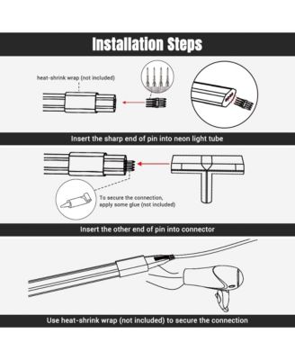 2 Pin Connectors Accessories T Shape w/ Pin 7x14mm RGB Neon Rope Light