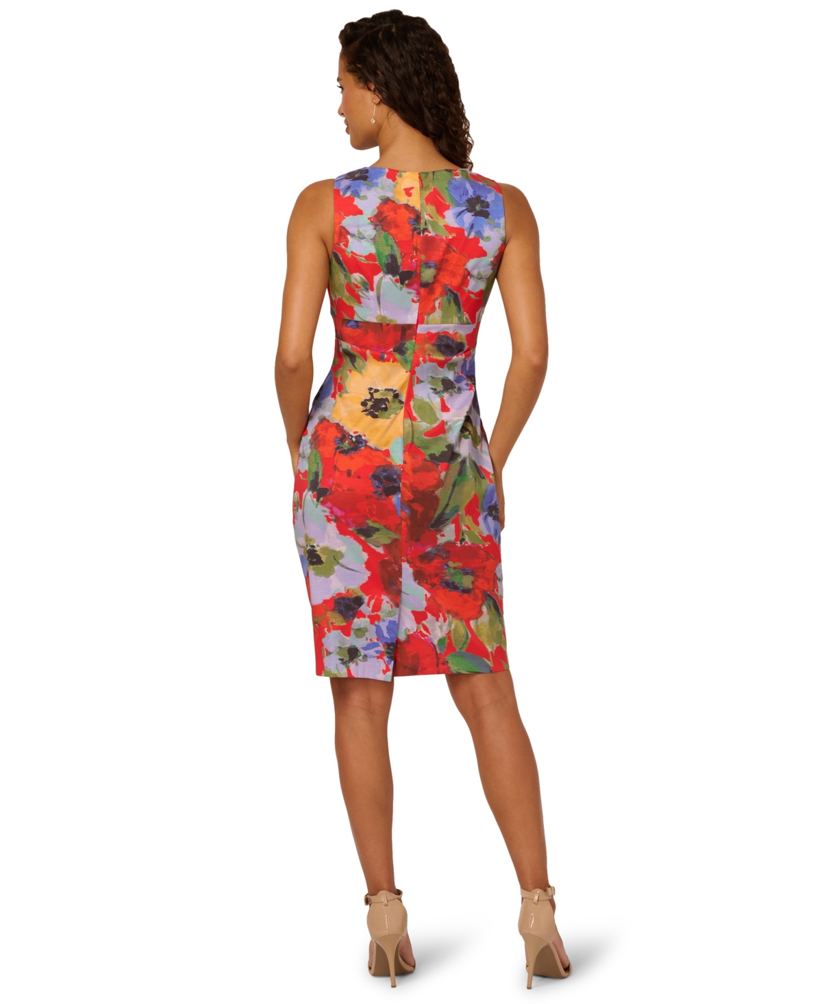 Adrianna Papell Women's Jacquard Knit Sleeveless Sheath Dress