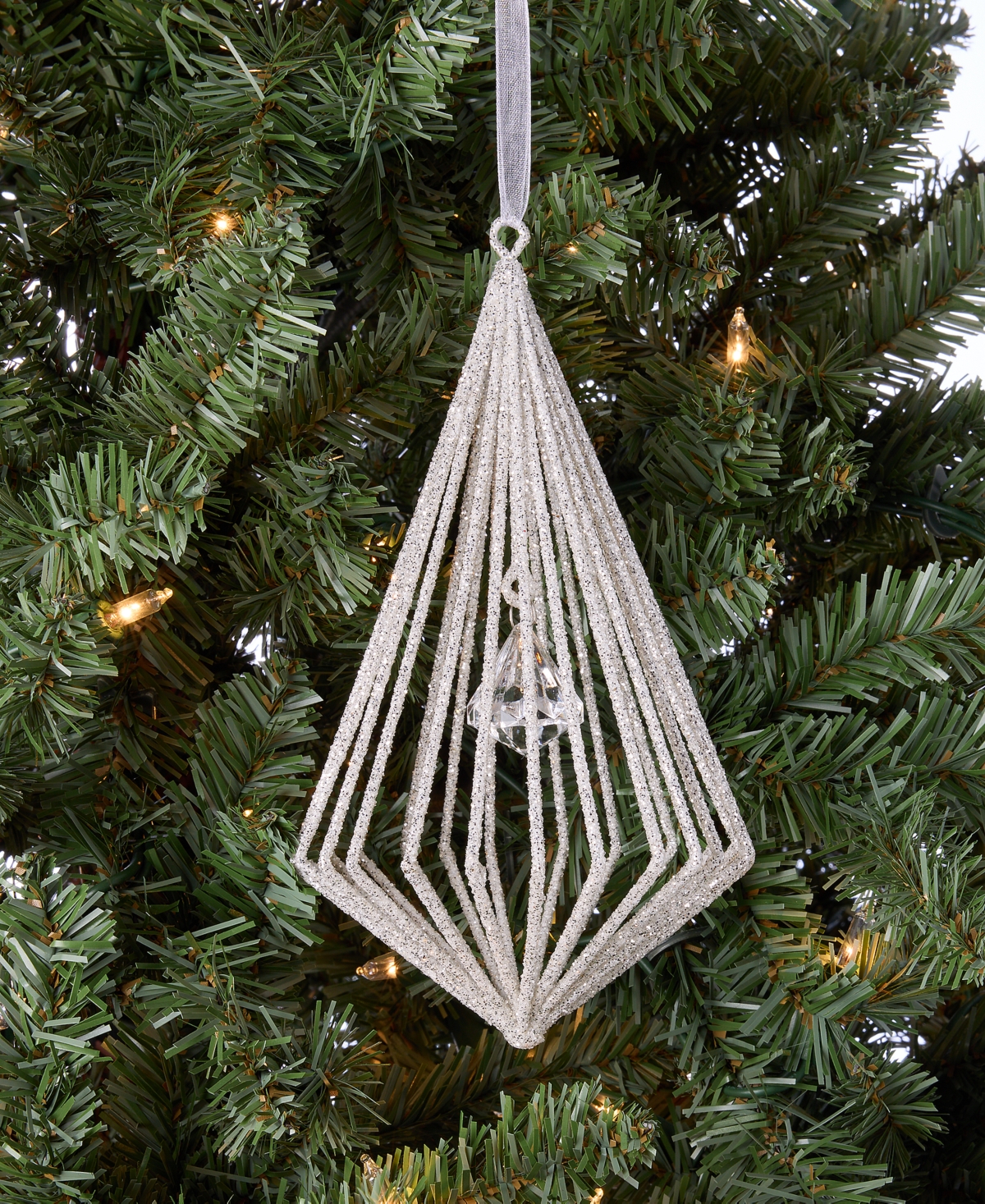 Holiday Lane Gilded Glamour Iron Glitter Drop Ornament, Macy's Exclusive In Transparent