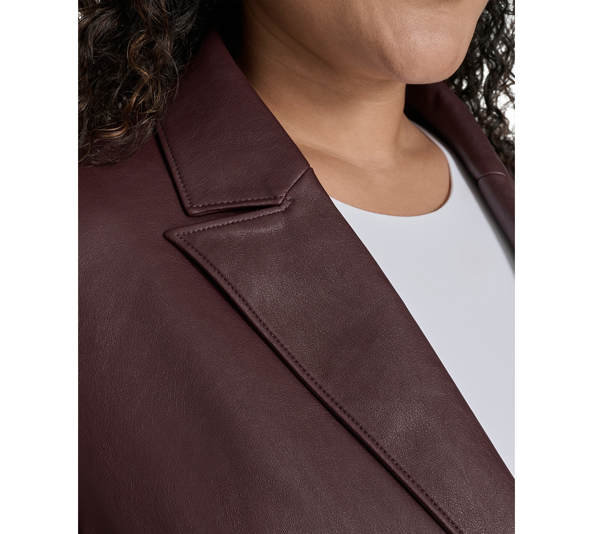 Levi's Plus Size Faux-leather Peak-lapel Jacket In Burgundy