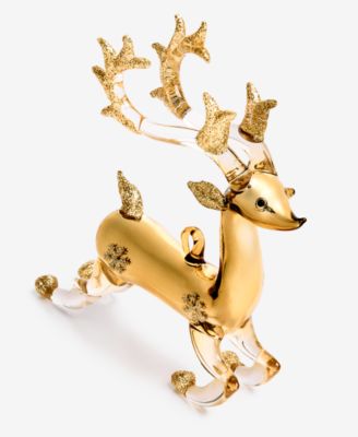 Gilded Glamour Glass Deer Ornament, Macy's Exclusive