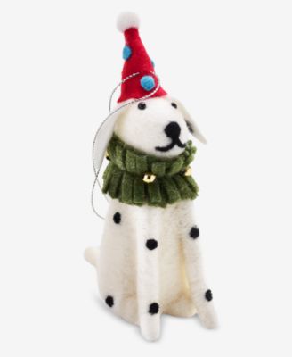 Tiny Tidings Felted Dog with Hat Ornament, Macy's Exclusive