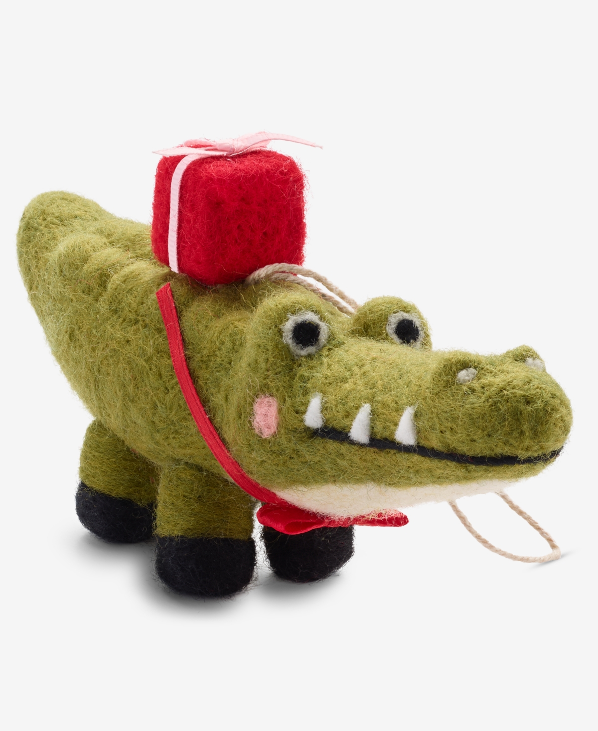 Holiday Lane Tiny Tidings Crocodile With Gift Ornament, Macy's Exclusive In Transparent