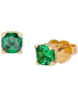 Color Cubic Zirconia Square Stud Earrings