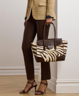 Lauren Ralph Lauren - Zebra-Print Canvas Extra Large Tanner Satchel