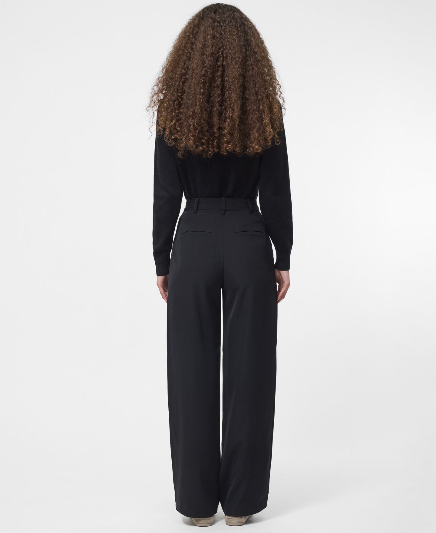 Женские брюки French Connection Harrie Wide-Leg Suiting, цвет: Чёрный — фото 5