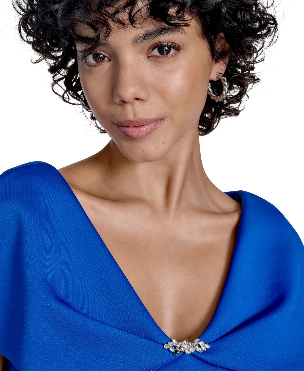 Jessica Howard Petite Cape-sleeve Scuba Gown