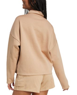 Women's Essentials Linear Fleece Polo Sweatshirt