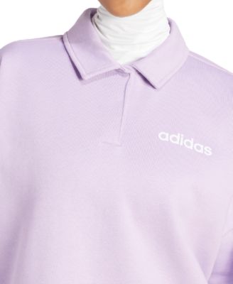 Women's Essentials Linear Fleece Polo Sweatshirt