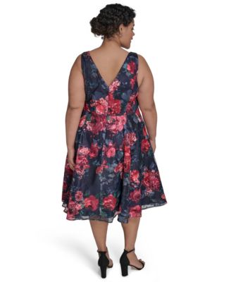 Plus Size Sleeveless Embroidered Fit & Flare Dress
