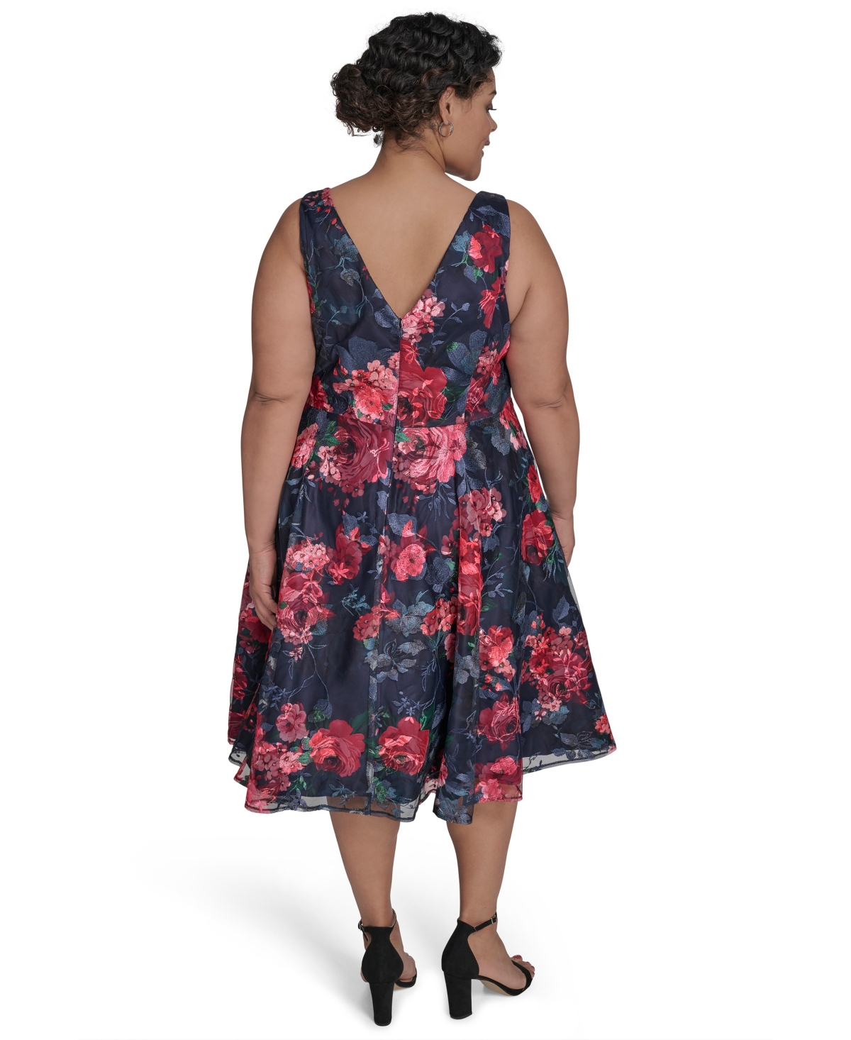 Eliza J Plus Size Sleeveless Embroidered Fit & Flare Dress In Multi