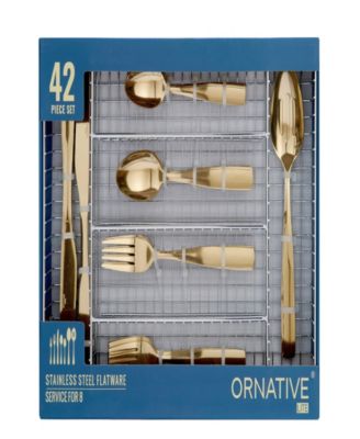 Kaede 42-Pc. Flatware Set with Wire Caddy, Service for 8