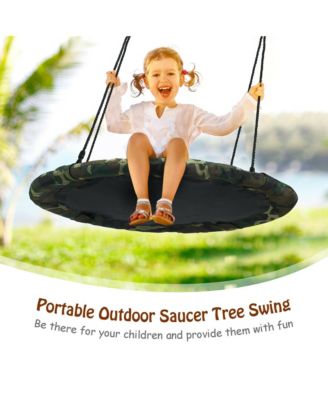 40'' Flying Saucer Tree Swing Outdoor Play Set w/ Adjustable Ropes