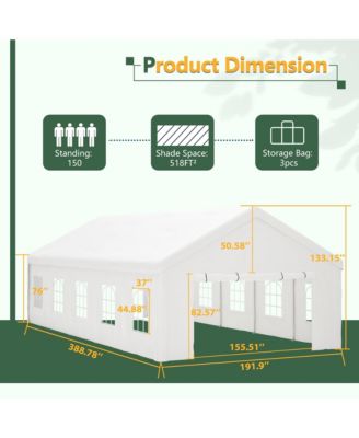 16x32ft Commercial Party Tent - Waterproof Outdoor Canopy with Removable Walls