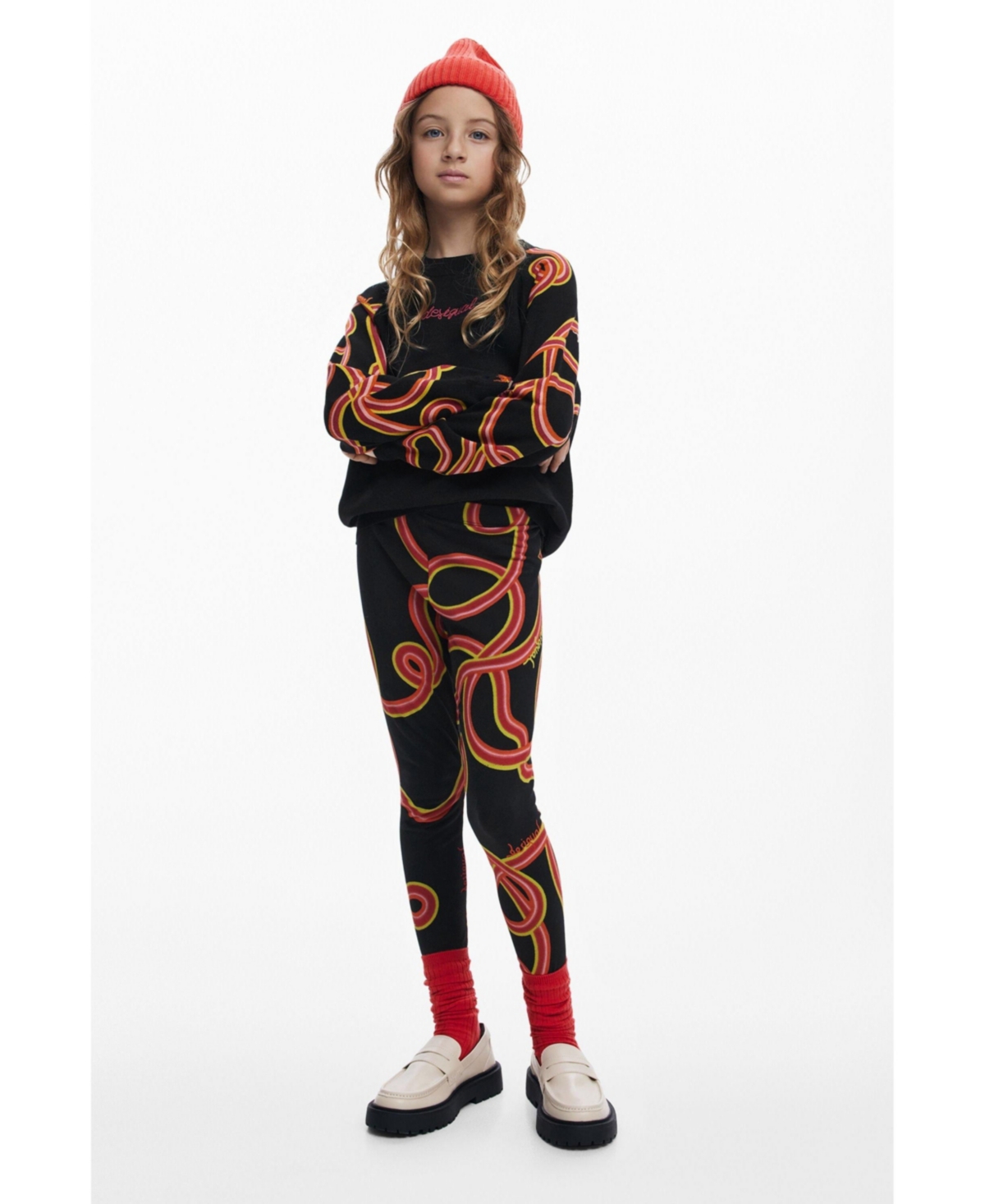 Desigual Girls Girls's Serpentine Leggings In Black
