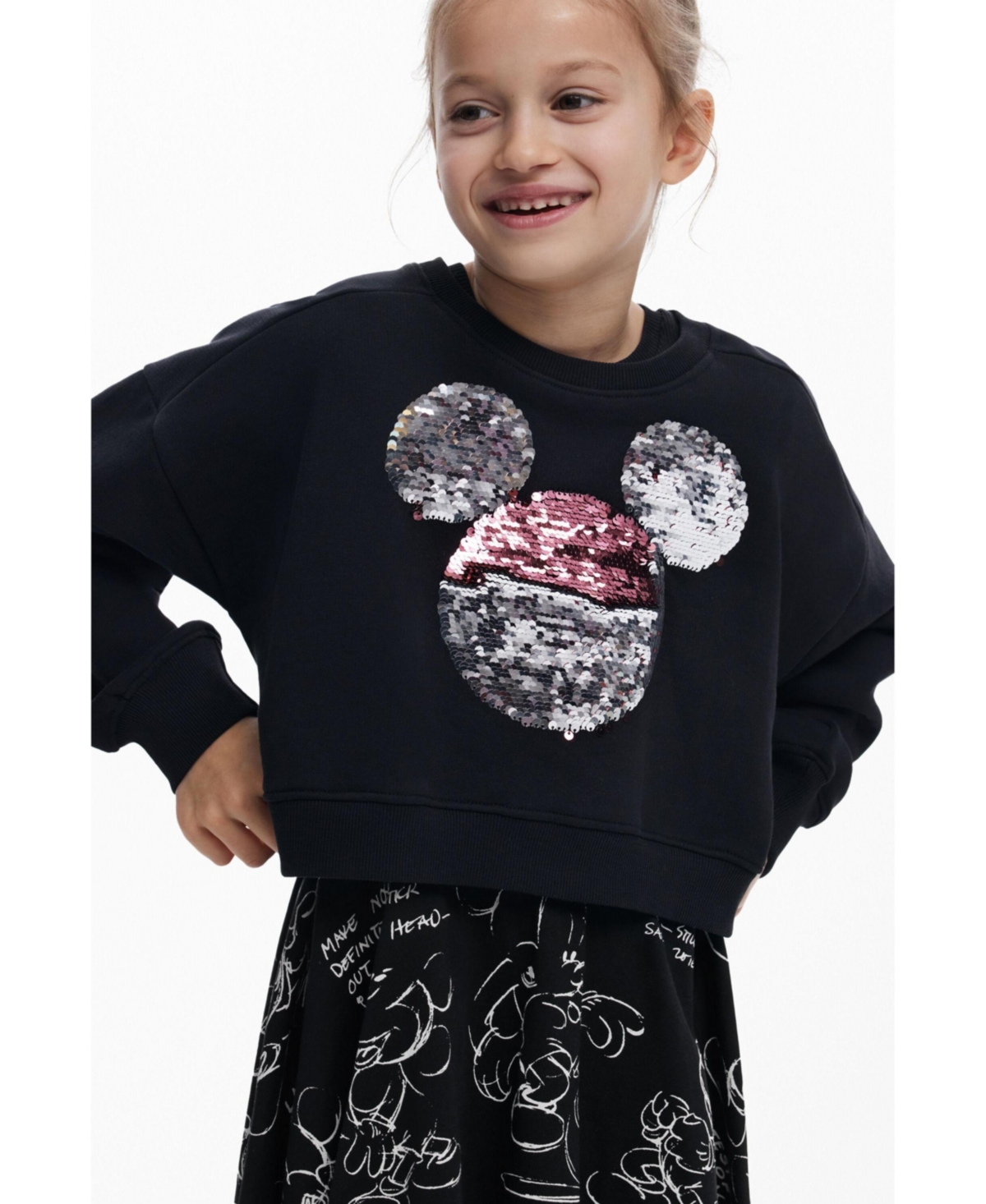 Desigual Girls Girls's 2-in-1 Mickey Dress In Black