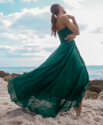 Petite Sleeveless Organza Ball Gown