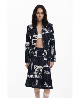 Women's Midi skirt with newspaper pleats