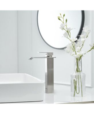 Waterfall Single Hole Single Handle Bathroom Vessel Sink Faucet With Pop-up Drain
