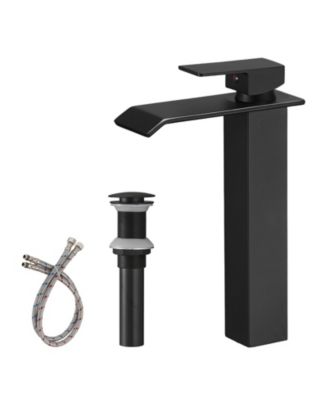 Waterfall Single Hole Single Handle Bathroom Vessel Sink Faucet With Pop-up Drain