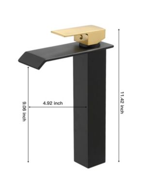 Waterfall Single Hole Single Handle Bathroom Vessel Sink Faucet With Pop-up Drain