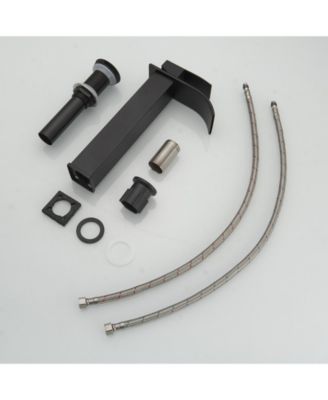 Waterfall Single Hole Single Handle Tall Bathroom Vessel Sink Faucet With Supply Hose in Polished Chrome