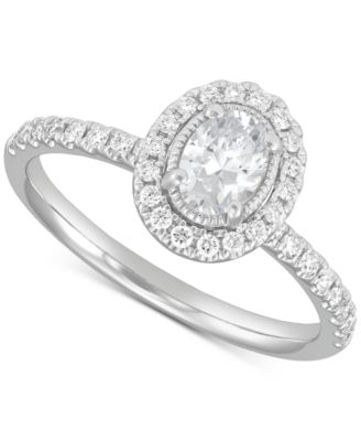 Diamond Oval Halo Bridal Ring Set (1 ct. t.w.) in 14k White Gold