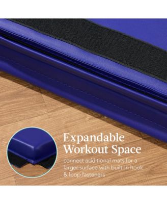 10ftx4ftx2in Folding Gym Mat 4-Panel w/ Carrying Handles & Folding Balance Beam