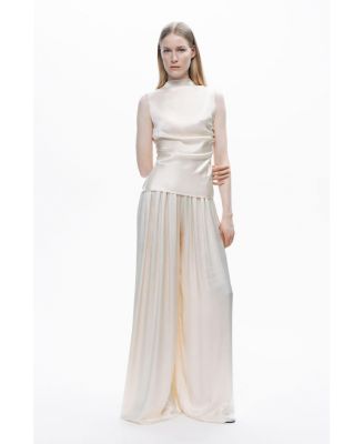 Women's Draped Open-Back Detail Blouse