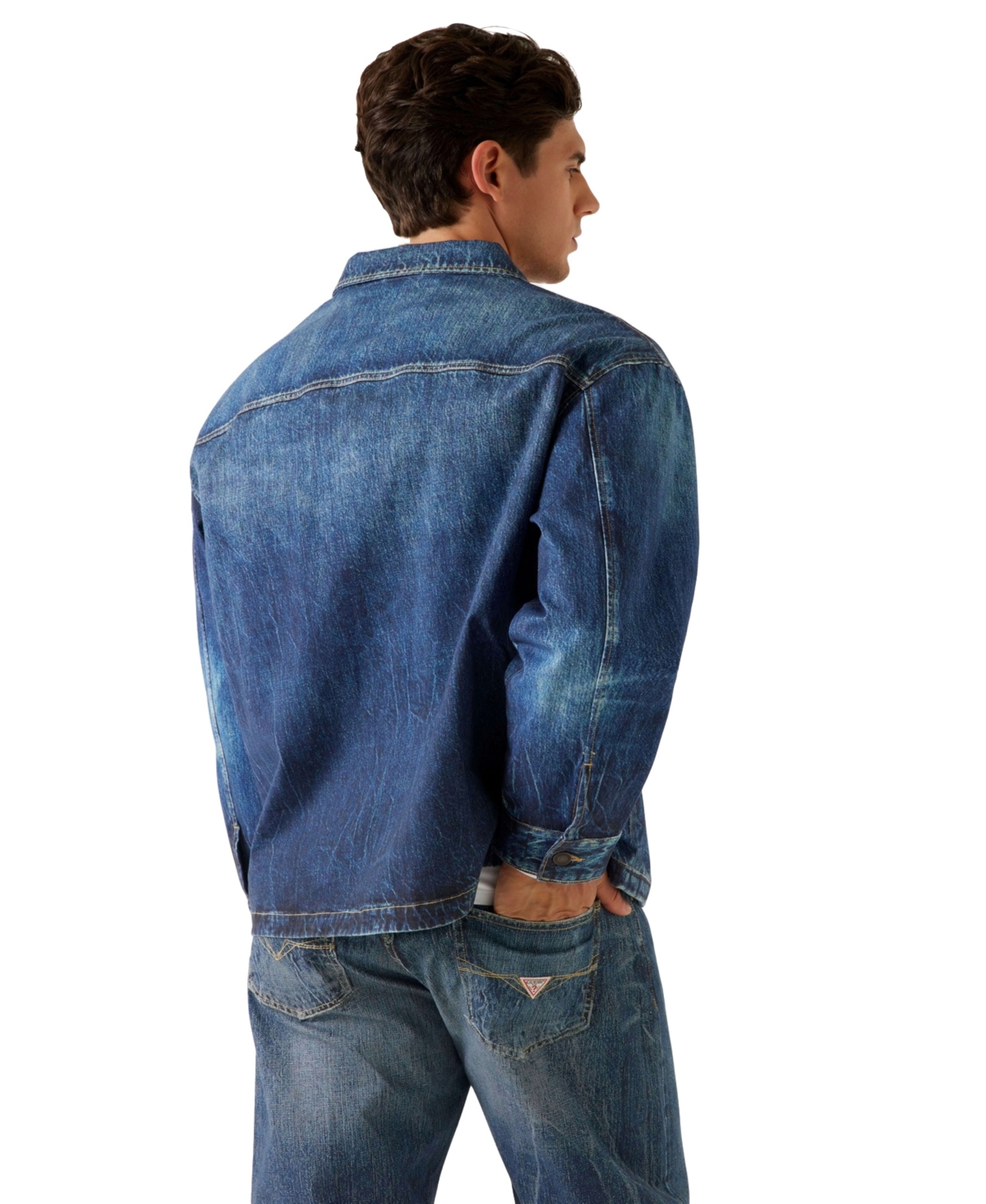 Guess Men's Billy Long-Sleeve Trucker Jacket