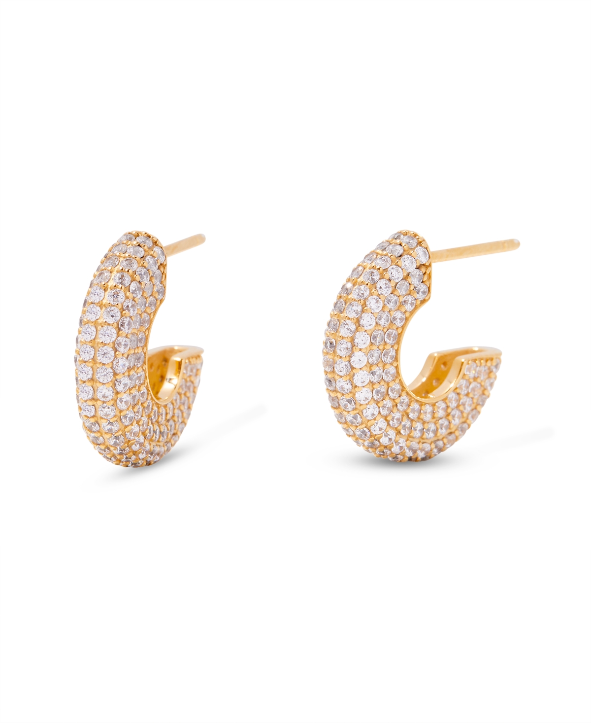 Gold Plated Marley Vermeil Huggies Earrings - Gold