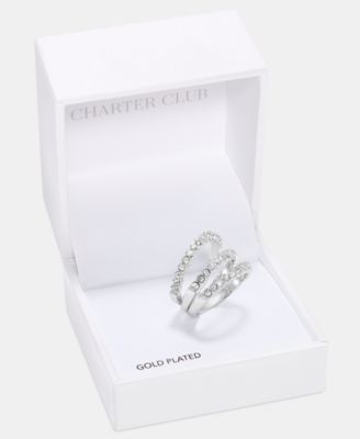 Charter Club - 3-Pc. Set Pav&eacute; Band Rings