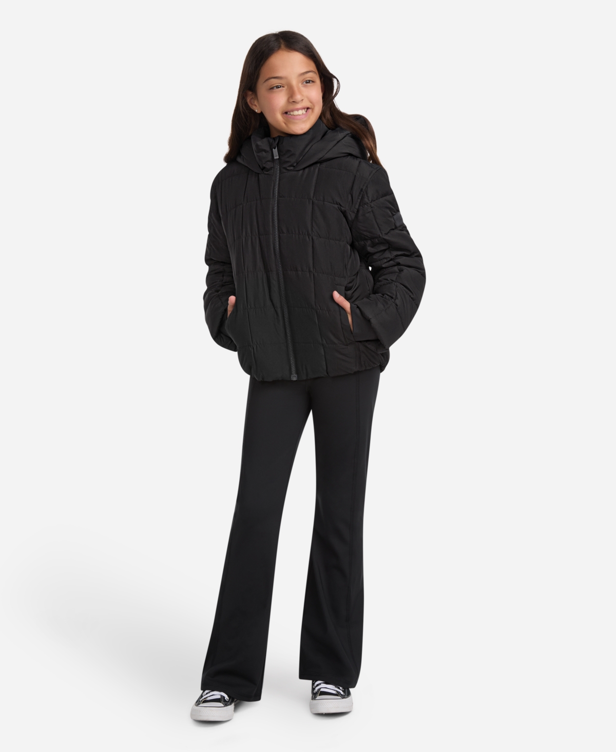 Abercrombie Girls Midweight Puffer Jacket In Black