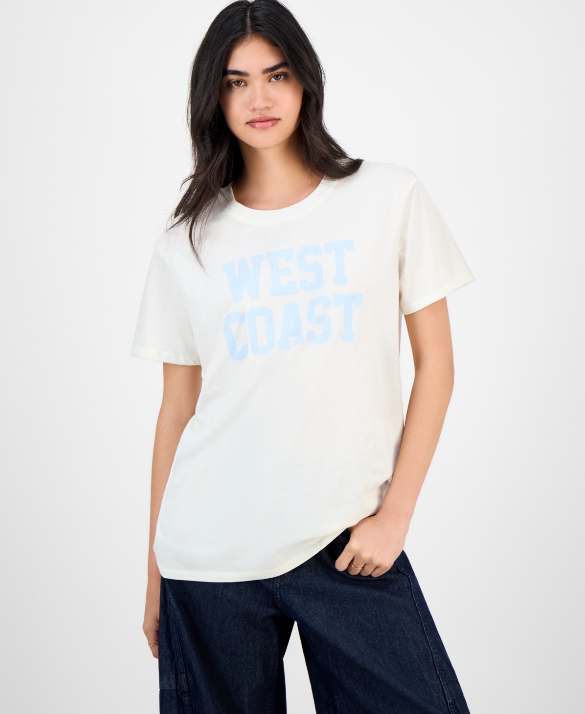 Self Esteem Juniors' West Coast Graphic T-shirt In White