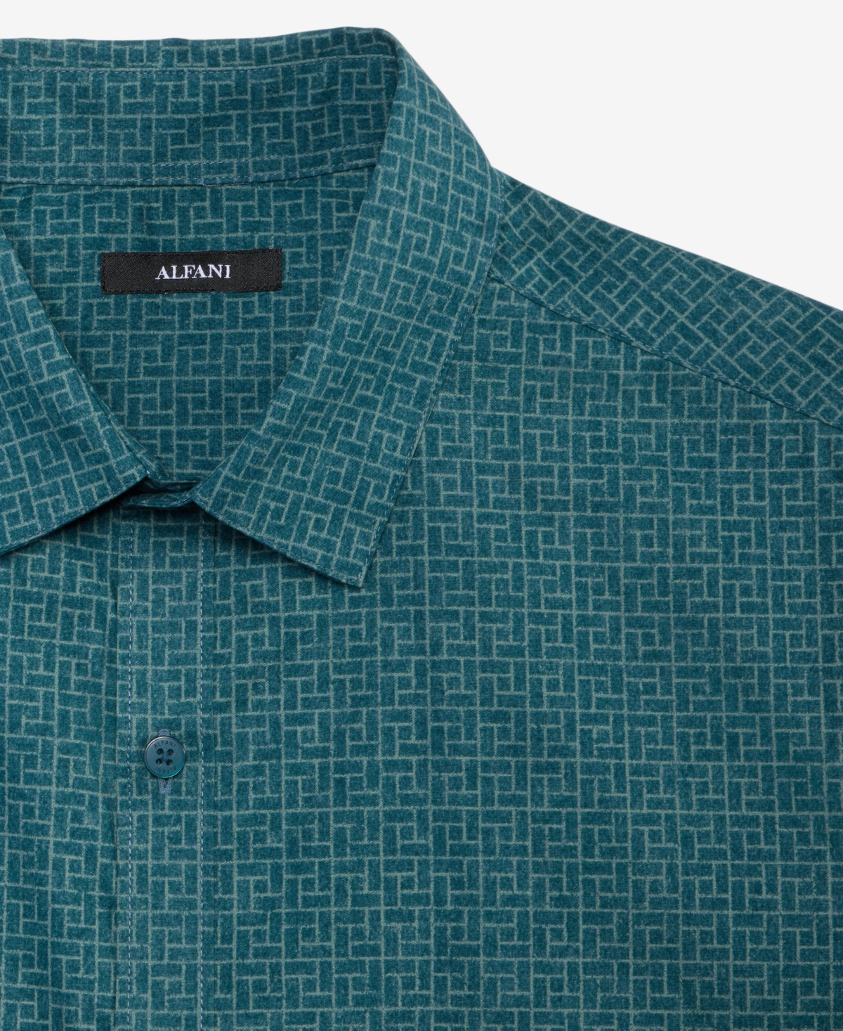 Alfani Men's Basketweave Shirt, Macy's Exclusive In Green