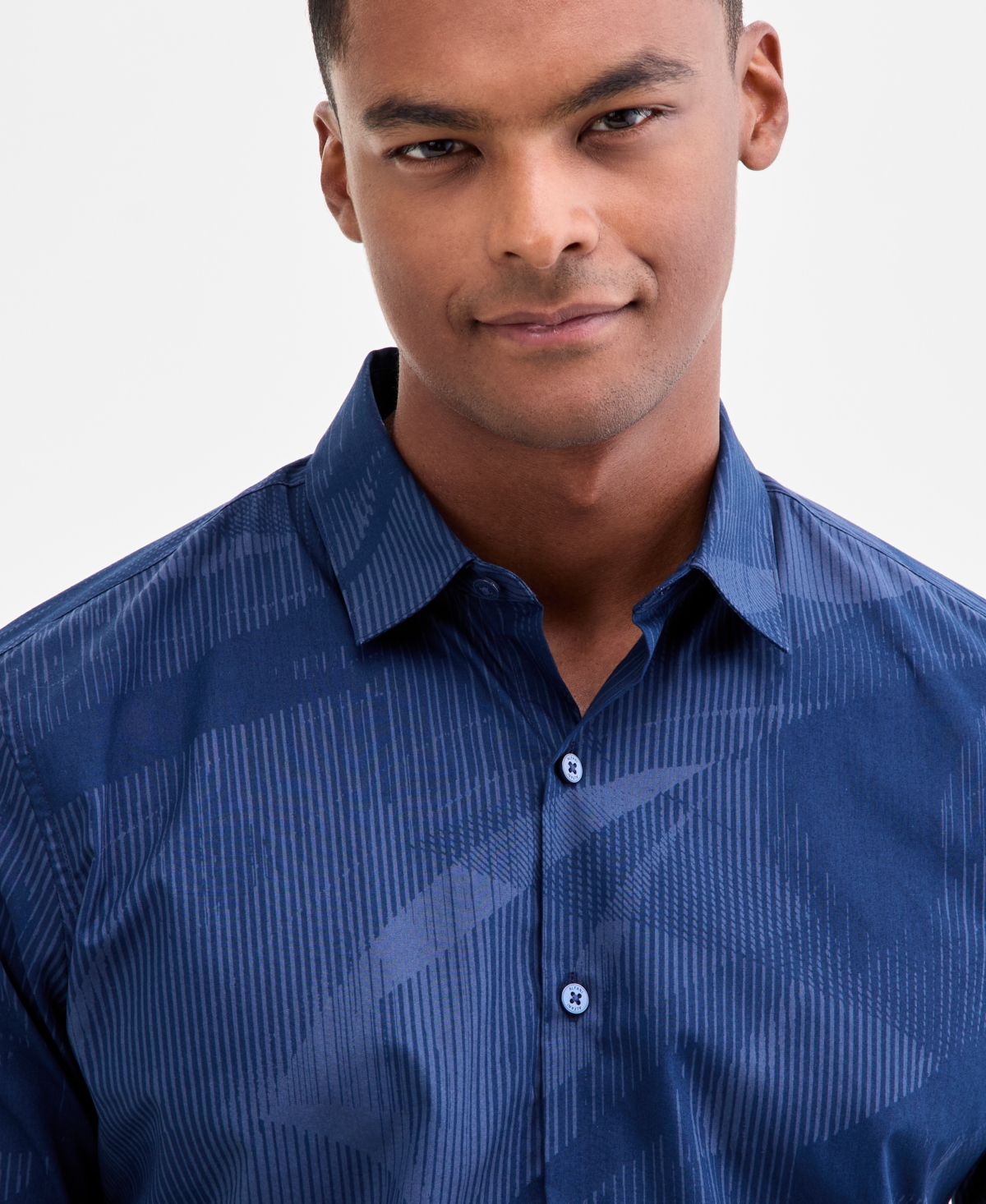 Alfani Men's Interstellar Patterned Shirt, Macy's Exclusive In Blue