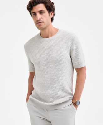 Alfani - Men's Basketweave Sweater T-Shirt
