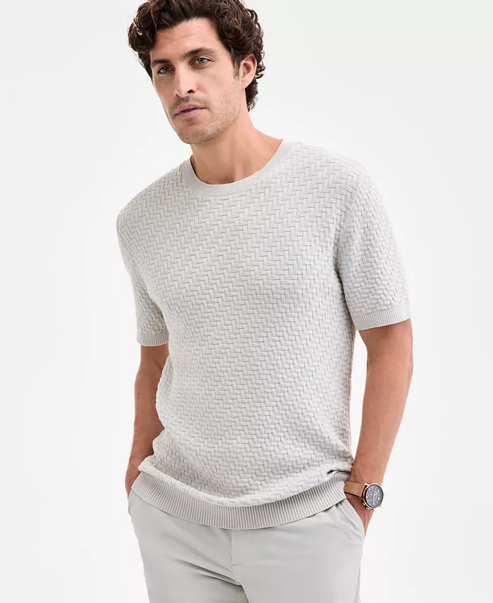Men's Basketweave Sweater T-Shirt - thumbnail 2
