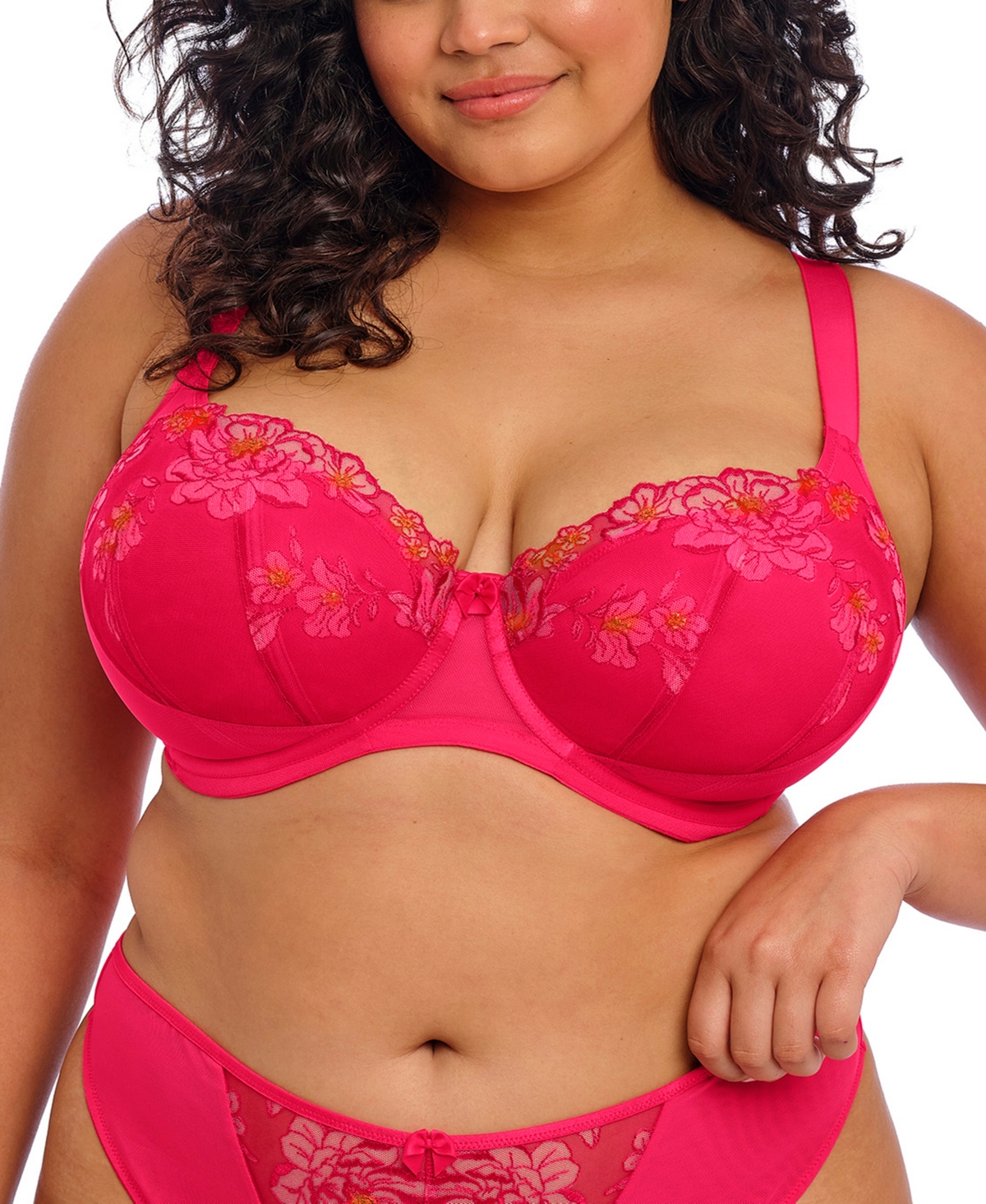Plus Size Teagan Underwire Padded Half Cup Bra - Azalea