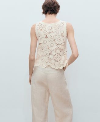 Women's Flowers Crochet Top