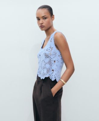 Women's Flowers Crochet Top