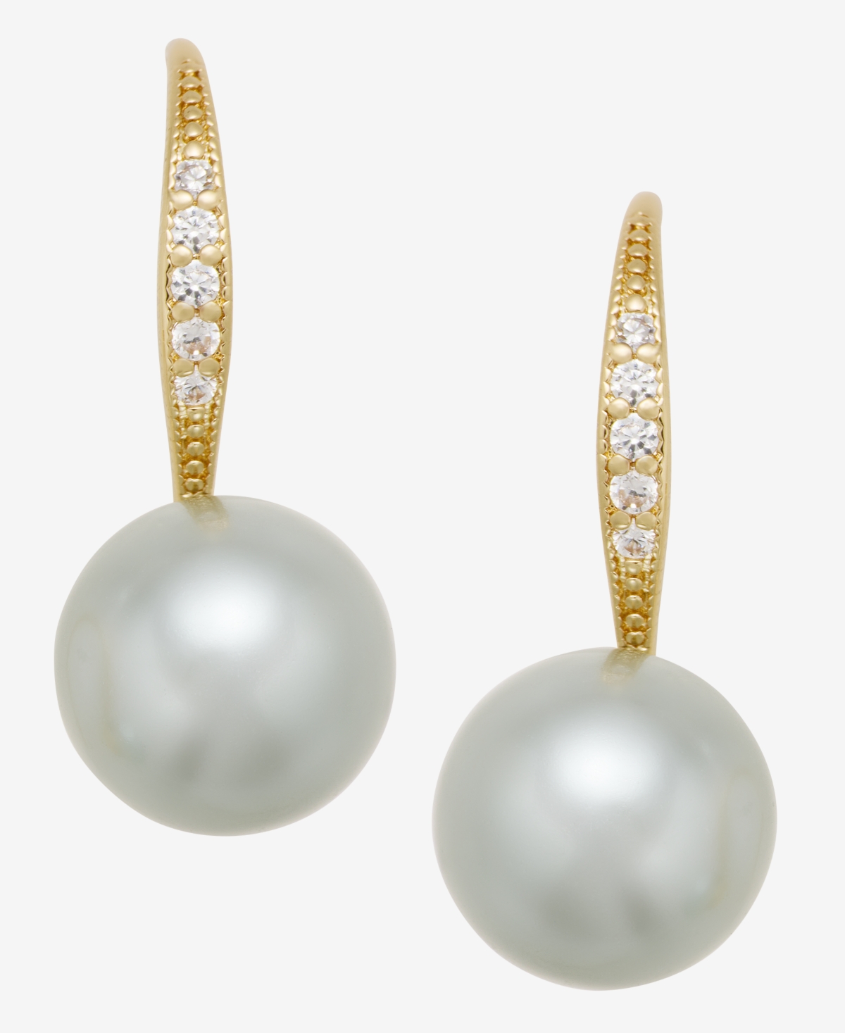 Charter Club Glass-pearl Drop Earrings, Macy's Exclusive In Gold